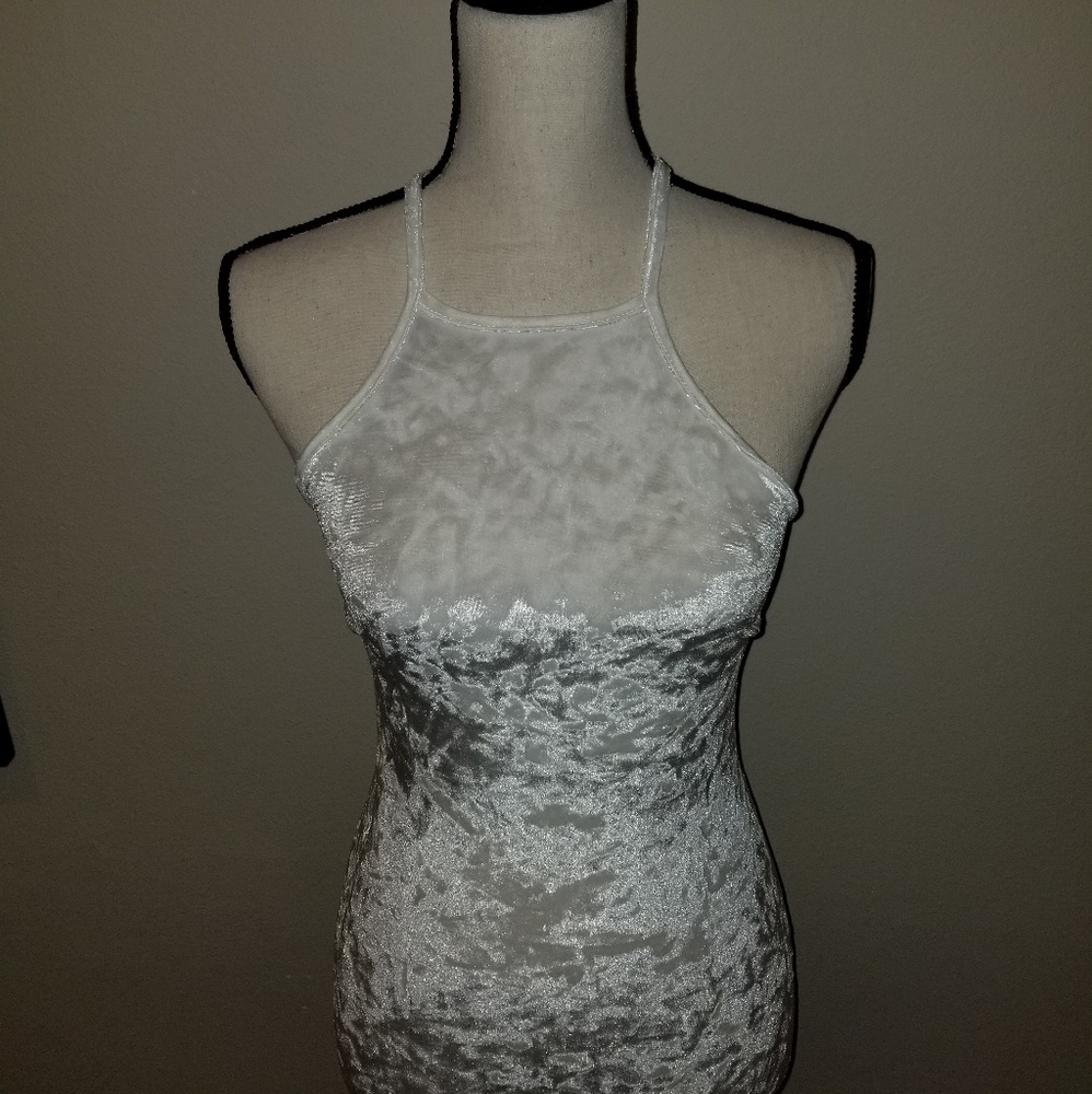 Cream Velvet Bodycon Dress